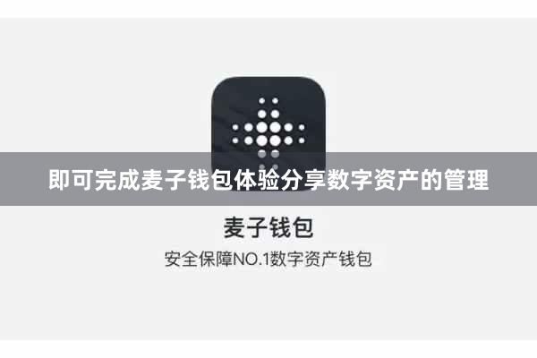 即可完成麦子钱包体验分享数字资产的管理